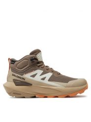 Salomon Trekkingi Elixir Activ Mid Gore-Tex L47457200 Beżowy. Brązowe obuwie trekkingowe damskie Salomon, z gore-texu, bez zapięcia. Za 629.99 zł.