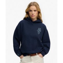 Bluza damska z kapturem Superdry Heritage Hamptons. Niebieskie bluzy damskie Superdry, bez wzorów, z kapturem. Za 323.35 zł.