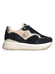 Liu Jo Skórzane sneakersy w kolorze czarno-beżowym rozmiar: 38. Brązowe obuwie sportowe damskie Liu Jo, z materiału, bez zapięcia. Za 293.59 zł.