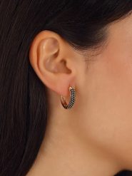 Nakkash Pozłacane kolczyki-kreole z cyrkoniami rozmiar: onesize. Żółte kolczyki damskie Nakkash, z cyrkonią, pozłacane. Za 48.05 zł.