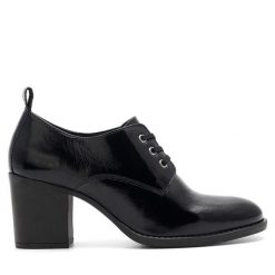 Półbuty Lasocki. Czarne czółenka damskie Lasocki, bez wzorów, bez obcasa, na obcasie. Za 229.99 zł.
