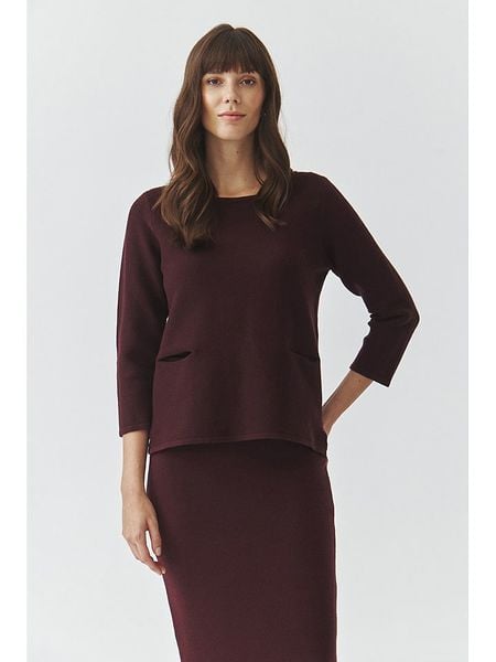 TATUUM Sweter w kolorze bordowym rozmiar: S. Brązowe swetry klasyczne damskie TATUUM, s, bez kołnierzyka. Za 156.98 zł.