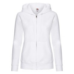 Kurtka Dresowa Z Kapturem Lady Fit Dla Kobiet. Białe kurtki damskie Fruit of the Loom, s, bez wzorów, z dresówki, z kapturem. Za 131.99 zł.