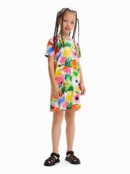 Desigual Sukienka codzienna 23SGVK14 Kolorowy Regular Fit. Sukienki dziewczęce Desigual, bez wzorów, z bawełny, bez ramiączek, proste. Za 269.99 zł.