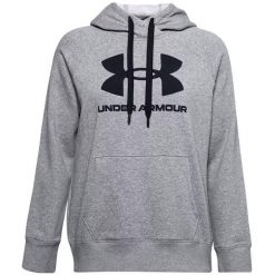Bluza damska Under Armour Rival Fleece Logo Hoodie. Czerwone bluzy damskie Under Armour, xl, bez wzorów, bez kaptura. Za 186.99 zł.