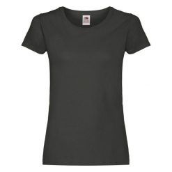 Damska Koszulka. Szare bluzki damskie Fruit of the Loom, bez wzorów, sportowe, bez kołnierzyka, bez ramiączek. Za 28.99 zł.