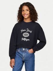 Tommy Hilfiger Bluza NY KG0KG08038 Granatowy Regular Fit. Niebieskie bluzy dziewczęce Tommy Hilfiger, bez wzorów, z bawełny, bez ramiączek, bez kaptura. Za 239.99 zł.
