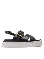 Liu Jo Sandały Lovely Sandal 01 BA4131 P0102 Czarny. Czarne sandały damskie Liu Jo, bez wzorów, ze skóry, bez obcasa, na koturnie, bez zapięcia. Za 839.99 zł.