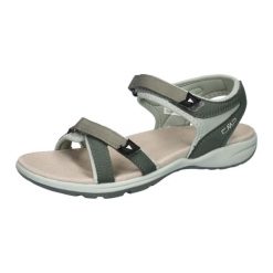 Sandały turystyczne damskie CMP Adib. Zielone sandały damskie CMP, bez wzorów, bez obcasa, bez zapięcia. Za 199.99 zł.