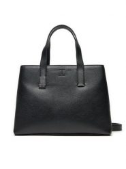 Calvin Klein Torebka Ck Plaque Small Tote K60K612781 Czarny. Czarne torebki klasyczne damskie Calvin Klein, ze skóry, bez dodatków. Za 349.99 zł.
