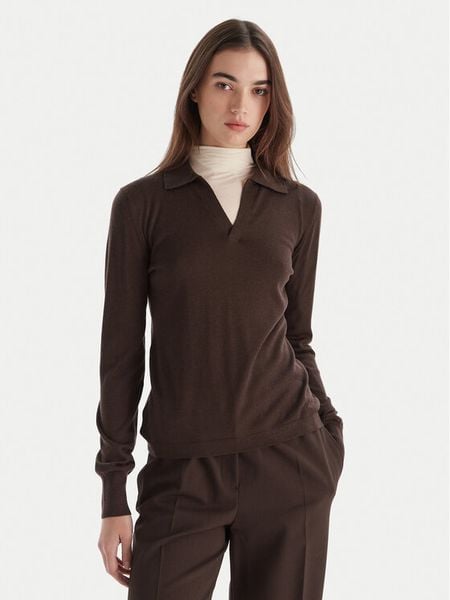 Weekend Max Mara Sweter Cappa 2525366052 Brązowy Regular Fit. Brązowe swetry klasyczne damskie Weekend Max Mara, xs, z wełny, bez kołnierzyka. Za 659.99 zł.