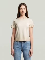 G-Star Koszulka w kolorze beżowym rozmiar: L. Brązowe koszulki damskie G-Star, l, bez wzorów, z bawełny, bez kołnierzyka, bez ramiączek. Za 109.52 zł.