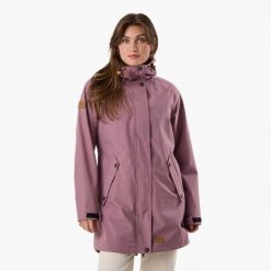 Płaszcz wiatroszczelny damski Swedemount Sarek Coat 2.0. Fioletowe płaszcze damskie SWEDEMOUNT, s, bez wzorów, z materiału, z kapturem. Za 359.99 zł.