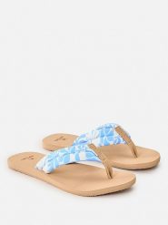 Rip Curl Japonki "Freedom Plush Bloom" w kolorze beżowo-błękitno-białym rozmiar: 36. Białe klapki damskie Rip Curl, bez wzorów, z otwartym noskiem, bez obcasa, bez zapięcia. Za 65.85 zł.