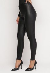 Czarne Spodnie Skinny z Imitacji Skóry Stana. Czarne rurki damskie Born2be, bez wzorów, z jeansu, z podwyższonym stanem. Za 44.99 zł.