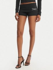 Juicy Couture Szorty sportowe Roll Down JCWHS126307 Czarny Slim Fit. Czarne spodenki sportowe damskie Juicy Couture, xs, bez wzorów, z bawełny. Za 239.99 zł.