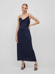 Vila Sukienka koktajlowa Ravenna 14085601 Granatowy Regular Fit. Niebieskie sukienki damskie Vila, bez wzorów, z syntetyku, wizytowe, bez ramiączek. Za 109.99 zł.