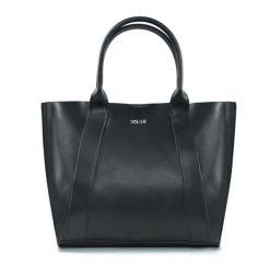 Shopperka skórzana FL30 Serena czarna. Czarne shopper bag Solier, bez wzorów, ze skóry, bez dodatków. Za 299.00 zł.