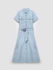 Sukienka damska midi jeansowa trapezowa niebieska Becca 136. Niebieskie sukienki damskie Big Star, bez wzorów, z jeansu, bez ramiączek. Za 279.99 zł.