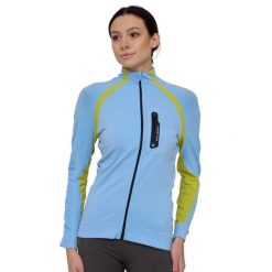 Bluza dresowa termoaktywna rozpinana damska Brubeck ACTIVE PRO. Niebieskie bluzy damskie Brubeck, bez wzorów, z dresówki, bez kaptura. Za 254.15 zł.
