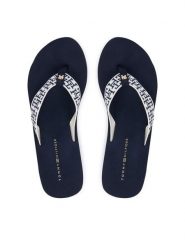 Tommy Hilfiger Japonki Wedge Summer Sandal Mono FW0FW09698 Granatowy. Niebieskie klapki damskie Tommy Hilfiger, bez wzorów, z materiału, bez obcasa, bez zapięcia. Za 229.99 zł.