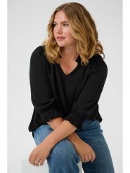 KAFFE curve Bluzka "Kiv" w kolorze czarnym rozmiar: 44. Czarne bluzki damskie KAFFE curve, s, bez wzorów, z wiskozy, klasyczne, bez kołnierzyka, bez ramiączek. Za 69.99 zł.