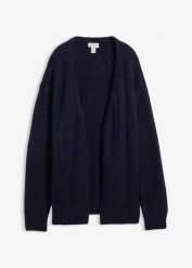 Gruby kardigan oversize. Fioletowe kardigany damskie bonprix, bez wzorów. Za 119.99 zł.