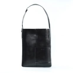 Shopperka damska FL29 ELVORIA czarna. Czarne shopper bag Solier, bez wzorów, ze skóry, na ramię, bez dodatków. Za 259.99 zł.