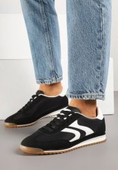 Czarne Sneakersy Tenisówki z Przeszyciami Julioria. Czarne obuwie sportowe damskie Renee, z jeansu, bez zapięcia, tenisowe. Za 74.99 zł.