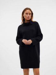 Vero Moda Sukienka dzianinowa w kolorze czarnym rozmiar: S. Czarne sukienki damskie Vero Moda, bez wzorów, z dzianiny, bez ramiączek. Za 79.40 zł.