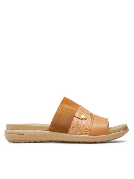 Go Soft Klapki WI16-5702-04 Beżowy. Brązowe klapki damskie GO SOFT, bez wzorów, ze skóry, bez obcasa, bez zapięcia. Za 139.99 zł.