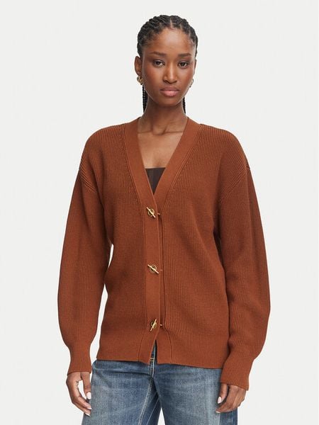 Elisabetta Franchi Kardigan MK-01S-66E2-V400 Brązowy Regular Fit. Brązowe kardigany damskie Elisabetta Franchi, s, bez wzorów. Za 1,709.00 zł.