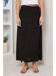 Rodier Lin Lniana spódnica w kolorze czarnym rozmiar: M/L. Czarne spódnice damskie Rodier Lin, l, bez wzorów, ze lnu, maxi. Za 136.13 zł.