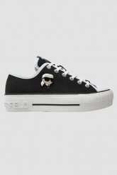 KARL LAGERFELD Czarne trampki damskie KAMPUS MAX NFT, Rozmiar 40. Czarne trampki damskie KARL LAGERFELD, bez wzorów, bez zapięcia. W wyprzedaży za 399.99 zł.