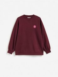 Bluza z nadrukiem na plecach - wielobarwny. Bluzy damskie Reserved, l, bez wzorów, z bawełny, bez kaptura. Za 139.99 zł.
