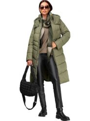 Heine Płaszcz pikowany w kolorze khaki rozmiar: 44. Brązowe płaszcze damskie Heine, bez wzorów, z puchu, bez kaptura. Za 249.17 zł.