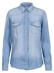 Herrlicher Bluzka "Lilien" w kolorze błękitnym rozmiar: M. Niebieskie bluzki damskie Herrlicher, m, bez wzorów, z bawełny, bez kołnierzyka, bez ramiączek. Za 165.99 zł.