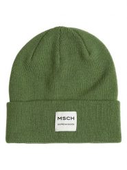 MOSS COPENHAGEN Czapka beanie "Mojo" w kolorze zielonym rozmiar: onesize. Zielone czapki damskie Moss Copenhagen, bez wzorów, ze skóry. Za 105.14 zł.