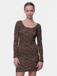 Pieces Sukienka codzienna Kitte 17148389 Brązowy Slim Fit. Brązowe sukienki damskie Pieces, bez wzorów, z bawełny, bez ramiączek. Za 179.99 zł.