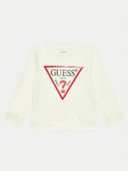Guess Bluza K4YQ10 KA6R3 Écru Regular Fit. Bluzy dziewczęce Guess, z aplikacjami, z bawełny, bez ramiączek, bez kaptura. Za 99.99 zł.