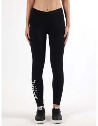 Legginsy miękki na trening na siłownia. Czarne legginsy damskie LEONE 1947 APPAREL, s, bez wzorów, z dżerseju. Za 42.06 zł.