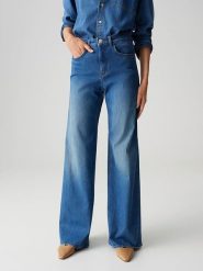 OPUS Dżinsy "Melly" - Palazzo fit - w kolorze niebieskim rozmiar: 36/L32. Niebieskie jeansy damskie Opus, z podwyższonym stanem. Za 254.95 zł.