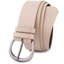 Pasek skórzany BELTIMORE r.80-95 cm D88 beżowy. Brązowe paski damskie bez wzorów. Za 54.99 zł.