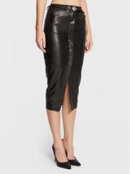 Babylon Spódnica z imitacji skóry R_E00164 Czarny Slim Fit. Czarne spódnice damskie Babylon, l, bez wzorów, ze skóry. Za 989.99 zł.