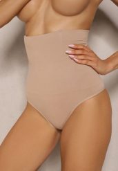 Beżowa Bielizna modelująca Majtki o Kroju Fig High Waist Tillara. Brązowa bielizna korygująca Renee, bez wzorów. Za 19.99 zł.