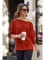 LA Angels Sweter w kolorze czerwonobrązowym rozmiar: XL. Brązowe swetry klasyczne damskie LA Angels, xl, z bawełny, bez kołnierzyka. Za 172.95 zł.