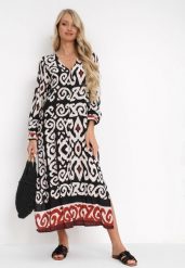 Czarna Koszulowa Sukienka Maxi z Guzikami i Rozcięciami po Bokach Okotria. Czarne sukienki damskie Born2be, bez wzorów, eleganckie, bez ramiączek. W wyprzedaży za 93.49 zł.