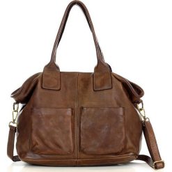 Shopper bag czekoladowy MARCO MAZZINI v169c. Brązowe shopper bag bez wzorów, ze skóry, duże, bez dodatków. Za 529.15 zł.
