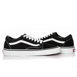 Buty unisex trampki sportowe Vans OLD SKOOL BLACK WHITE. Białe trampki damskie Vans, bez wzorów, bez zapięcia. W wyprzedaży za 219.00 zł.