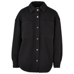 Damska pikowana koszulka z polaru Urban Classics. Czarne koszulki damskie Urban Classics, bez wzorów, z polaru, bez kołnierzyka, bez ramiączek. Za 298.00 zł.